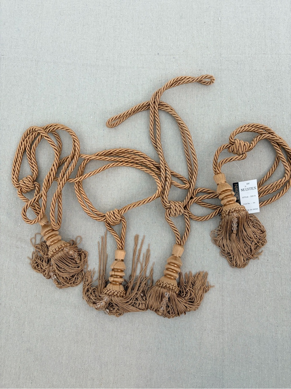 Mastex Style 320 R Crown Cord Tassel Trim Tiebacks Thread/Cord 4 set - 174